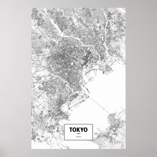 Tokio, Japan (schwarz auf weiß) Poster (Vorne)