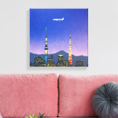Tokio Japan Skyline 80er Hiroshi Nagai Art Leinwanddruck (Insitu (Wohnzimmer))