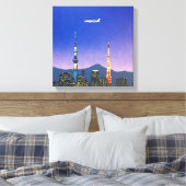 Tokio Japan Skyline 80er Hiroshi Nagai Art Leinwanddruck (Insitu (Schlafzimmer))