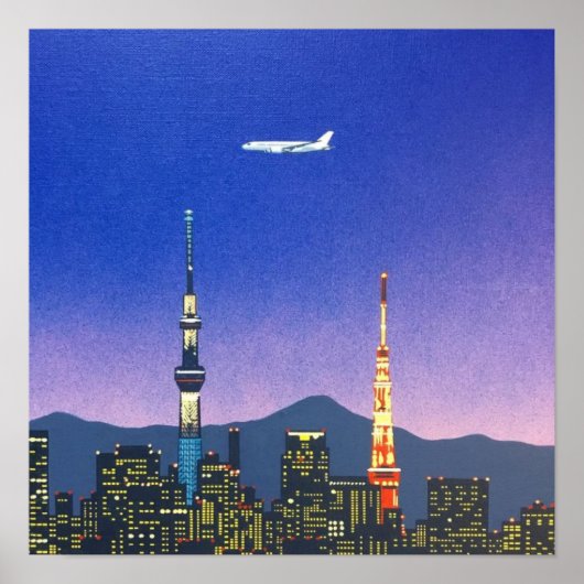 Tokio Japan Skyline 80er Hiroshi Nagai Art Poster (Vorne)