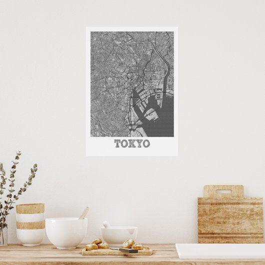 Tokio - Japan - Stadtplan Poster (Küche)