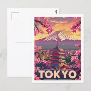 Tokio Japan Vintage Berühmter Reiseort Postkarte