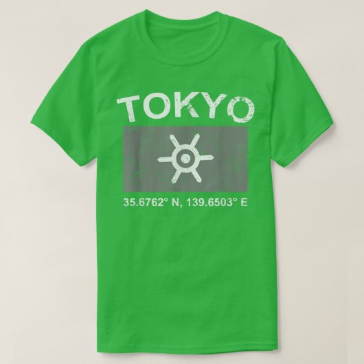 Tokio Japan Vintage Style GPS-Kartenkoordinaten De T-Shirt (Design vorne)