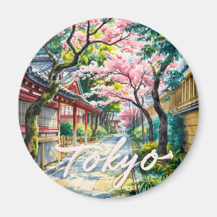 Tokio Kirschblüten-Wasserfarbe Traditionelles Japa Magnet