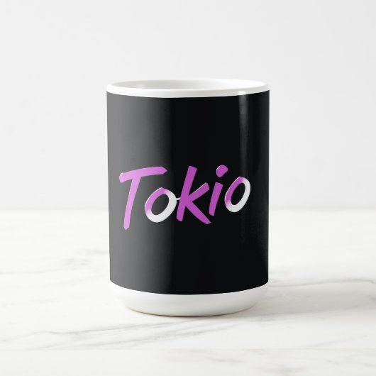 Tokio lila und weiß kaffeetasse (Mittel)
