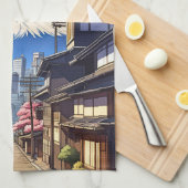 Tokio Mt Fuji  Geschirrtuch (Viertel Falte)