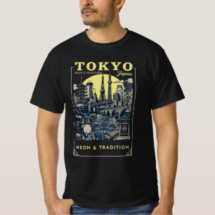 Tokio Neon & Tradition Vintage Japan Reiseplakat T-Shirt