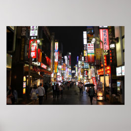 Tokio neont nachts poster