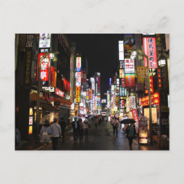 Tokio neont nachts postkarte