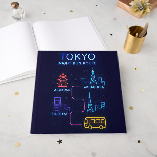 Tokio Night Bus Route Gästebuch – Neon Japan