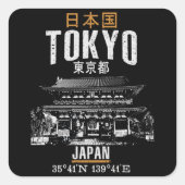 Tokio Quadratischer Aufkleber (Vorderseite)
