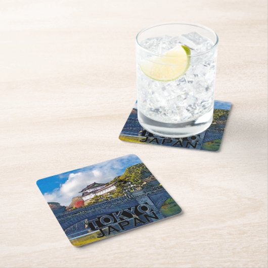Tokio Rechteckiger Pappuntersetzer (Vor Ort)