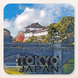 Tokio Rechteckiger Pappuntersetzer