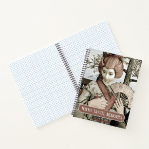 Tokio-Reiseerinnerungen Vintage-Geisha Benutzerdef Notizblock