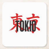 Tokio Samurai Rechteckiger Pappuntersetzer (Vorderseite)