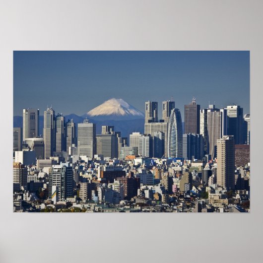 Tokio, Shinjuku District Skyline, Mount Fuji, Poster (Vorne)