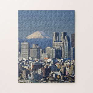 Tokio, Skyline des Bezirks Shinjuku, Berg Fuji Puzzle