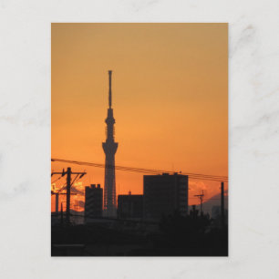 Tokio Skytree Sonnenuntergang Postkarte