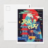 Tokio Stadt, Japan, Illustration, Vintage Postkarte (Vorne/Hinten)