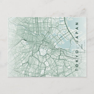 Tokio Stadt Japan Karte Minimale Postkarte