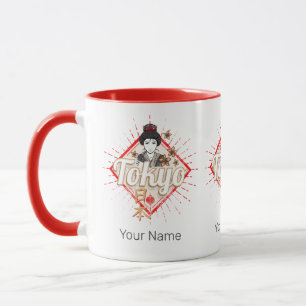 Tokio Stadt Japan Retro Geisha Vintage Blume Tasse