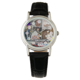 Tokio Traum-Collage-Uhr – Retro 80er Japan Ästheti Armbanduhr