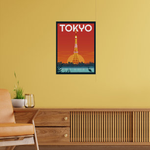 Tokio-Turm Japan Reise Retro-Geschenke Poster