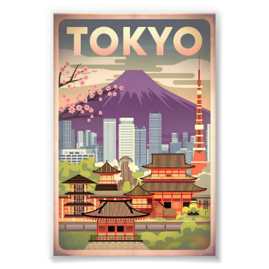 Tokio Vintag Fotodruck (Vorne)