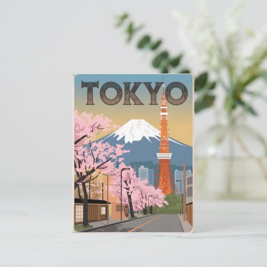 Tokio Vintag Postkarte (Stehend Vorderseite)