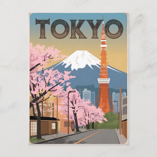 Tokio Vintag Postkarte (Vorderseite)