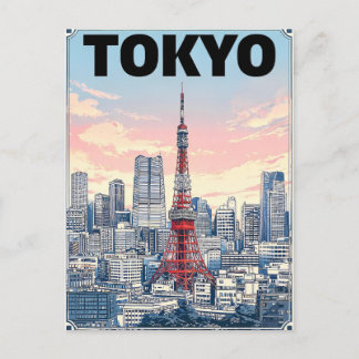 Tokio Vintage-Anime-Reisepostkarte Postkarte