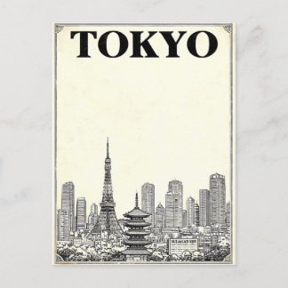 Tokio Vintage-Anime-Reisepostkarte Postkarte