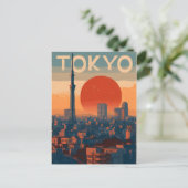 Tokio Vintage Postkarte (Stehend Vorderseite)