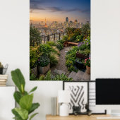 Tokioter Dachgarten Sonnenuntergang Poster (Heimbüro)