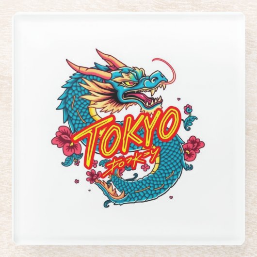 Tokioter Drache Glasuntersetzer (Vorderseite)