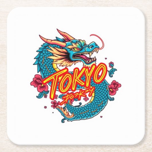 Tokioter Drache Rechteckiger Pappuntersetzer (Vorderseite)