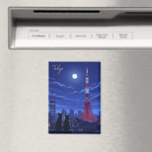 Tokioter Katzen in der Nacht Magnet (In Situ (Geschirrspüler))