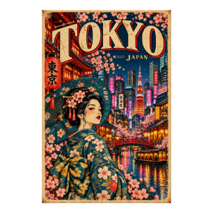 Tokioter Vintage-Stil Poster