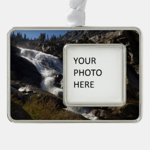 Tokopah Falls II im Sequoia-Nationalpark Rahmen-Ornament Silber