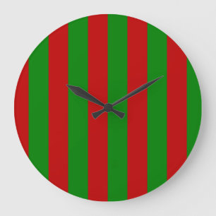 Toksie Turbie Weihnachten Grün Rot Streifen Große Wanduhr