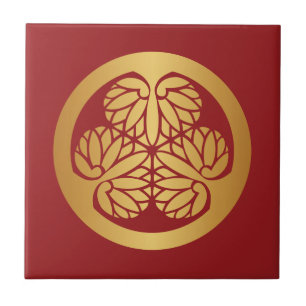 Tokugawa Aoi Japaner-Montag-Familienwappen-Gold Fliese