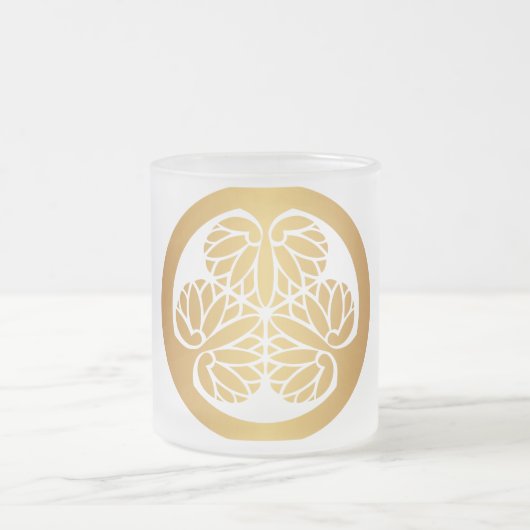 Tokugawa Aoi Japaner-Montag-Familienwappen-Gold Mattglastasse (Mittel)