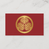 Tokugawa Aoi Japanisch Mon Familienwappen Gold auf Visitenkarte (Rückseite)