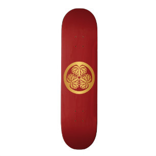 Tokugawa Aoi Japanisches Mon Familienwappen Gold a Skateboard