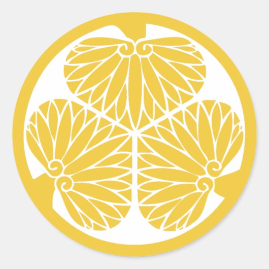 Tokugawa Clan Mon Wappen Runder Aufkleber (Vorderseite)