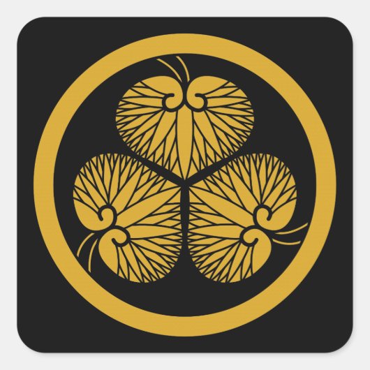 Tokugawa hollyhock 1(erstes,2.,3.)33 quadratischer aufkleber (Vorderseite)