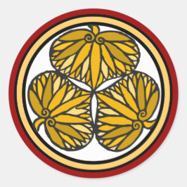 Tokugawa Shogun Familienwappen, Kyōto, Edo Runder Aufkleber