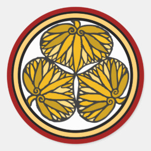 Tokugawa Shogun Familienwappen, Kyōto, Edo Runder Aufkleber