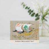 Tokuriki Tomikichiro Treasure Ship ukiyo-e Vintag Postkarte (Stehend Vorderseite)