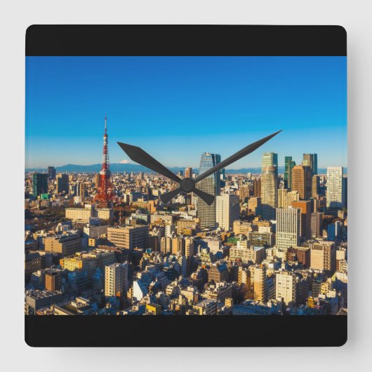 Tokyo 001A Quadratische Wanduhr (Vorderseite)